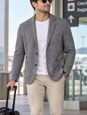 Gran Sasso Sartorial Knit Linen Cotton Blazer Made in Italy Men’s 50R